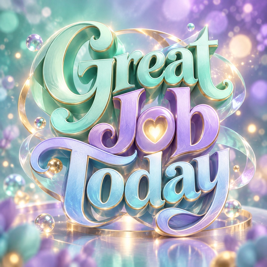 Great Job Today word-art favour token